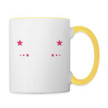Maman géniale cadeau humour maman noël fête - Mug contrasté - blanc/jaune - Droite