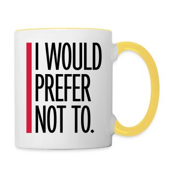 I prefer not to - Contrasting Mug - white/yellow - Right