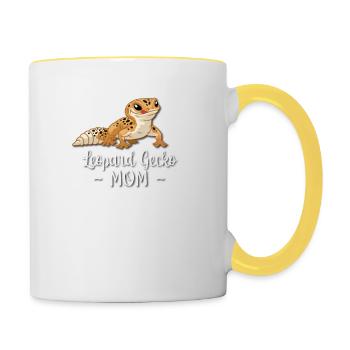 Leopardgecko - Tasse zweifarbig - Weiß/Gelb - Rechts