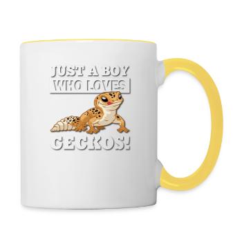 Gecko léopard - Mug contrasté - blanc/jaune - Droite