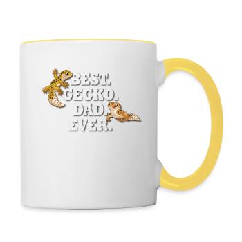 Leopardgecko - Tasse zweifarbig - Weiß/Gelb - Rechts