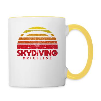 Drôle de parachutisme Fallschirmspringen Skydive Fall - Mug contrasté - blanc/jaune - Droite
