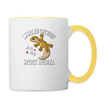Gecko léopard - Mug contrasté - blanc/jaune - Droite