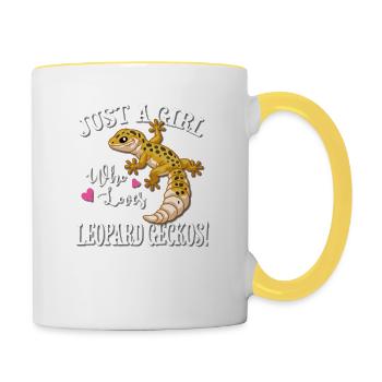 Gecko léopard - Mug contrasté - blanc/jaune - Droite