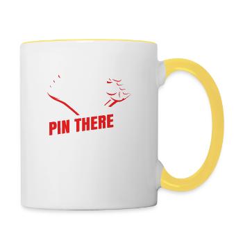 Pin There Done That Für Arm Wrestling Fan - Tasse zweifarbig - Weiß/Gelb - Rechts