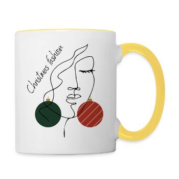 Noël - Mug contrasté - blanc/jaune - Droite