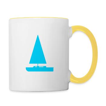 Voile Papa Papa Père Marin Bateau Bateau Papa Voile - Mug contrasté - blanc/jaune - Droite