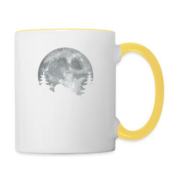 Snowboard Moon Lustige Snowboarder Freestyle Snow - Tasse zweifarbig - Weiß/Gelb - Rechts