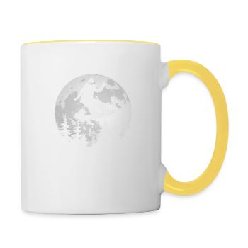 Snowboard Moon Lustige Snowboarder Freestyle Snow - Tasse zweifarbig - Weiß/Gelb - Rechts