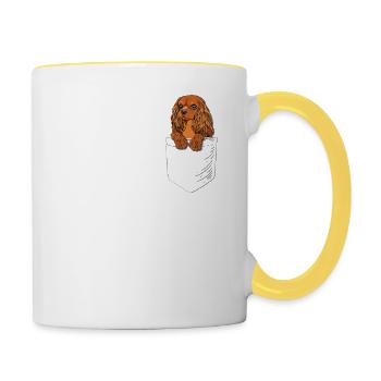 Rubis Cavalier King Charles Spaniel - Mug contrasté - blanc/jaune - Droite