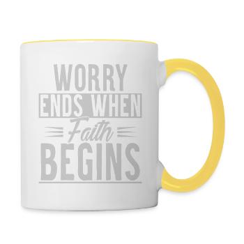 Faith and Motivation - Tasse zweifarbig - Weiß/Gelb - Rechts
