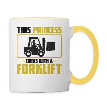 Certified Forklift Truck Operator - Contrasting Mug - white/yellow - Right