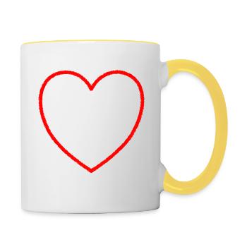 Annaberg Erzgebirge Sachsen - Tasse zweifarbig - Weiß/Gelb - Rechts