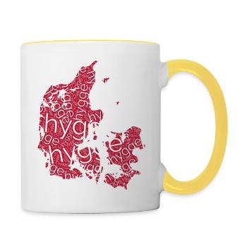 Dänemark hygge - Tasse zweifarbig - Weiß/Gelb - Rechts