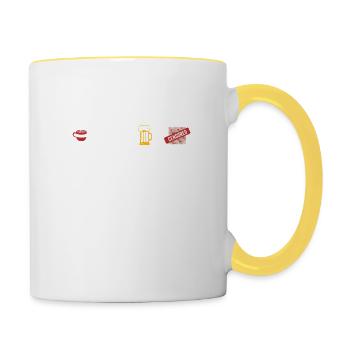 Coffee Ride Snowboard Beer Snowboarder Plan pour - Mug contrasté - blanc/jaune - Droite