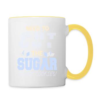 Need To Cut The Sugar Oh Look Cookies! Retro Funny - Contrasting Mug - white/yellow - Right
