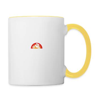 Motocycliste Motocross Mobylette Cadeau - Mug contrasté - blanc/jaune - Droite