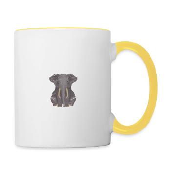 Just A Boy Who Loves Elephants Funny Elephant Love - Contrasting Mug - white/yellow - Right