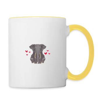 Just A Boy Who Loves Elephants Funny Elephant Love - Contrasting Mug - white/yellow - Right