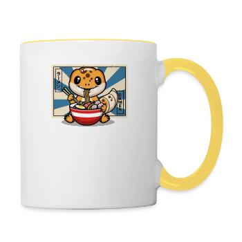 Gecko léopard - Mug contrasté - blanc/jaune - Droite