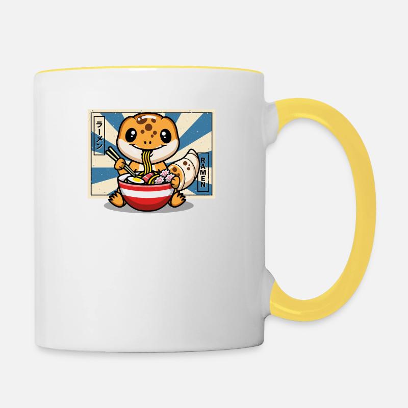 Leopardgecko - Tasse zweifarbig - Weiß/Gelb