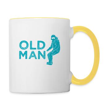 I Snowboard Like An Old Man Snowboarding Winter - Contrasting Mug - white/yellow - Right