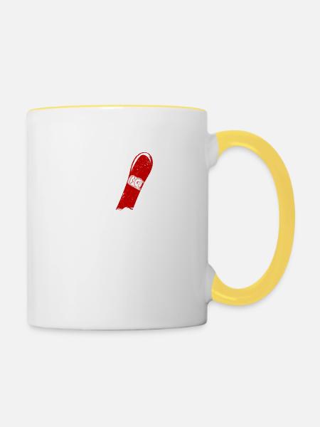 Snowboard In Snowboarder Snowboarder Wintersport - Tasse zweifarbig - Weiß/Gelb