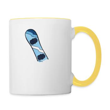 Snowboard In Snowboarder Snowboarder Sports d’hiver - Mug contrasté - blanc/jaune - Droite