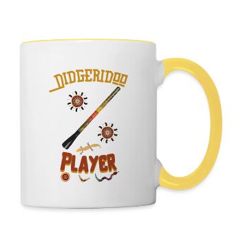 Joueur de didgeridoo Joueur de didgeridoo Australie - Mug contrasté - blanc/jaune - Droite