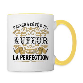 Auteur | le Meilleur cadeau Auteur - Mug contrasté - blanc/jaune - Droite