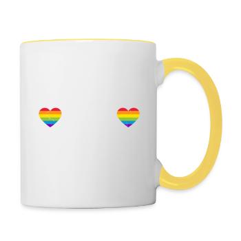 LGBT Gay Pride Month Sounds Gay Im In Heart - Contrasting Mug - white/yellow - Right