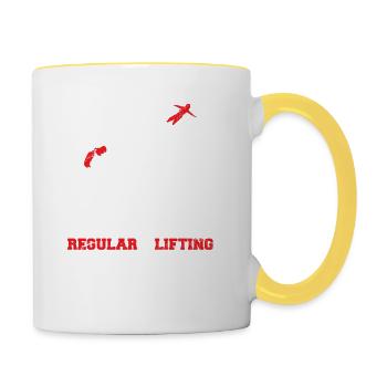 Workout Squat Bride Wedding Prep Cool Fitness Love - Contrasting Mug - white/yellow - Right