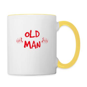 Old Man Strength Funny Father Workout Weightliftin - Contrasting Mug - white/yellow - Right