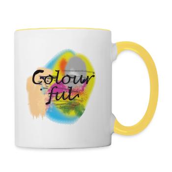 bunte Farben - Tasse zweifarbig - Weiß/Gelb - Rechts