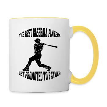Baseball Baseballliebhaber Vater Baseballspiel Dad - Tasse zweifarbig - Weiß/Gelb - Rechts