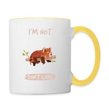 Red Panda Love Lazy Panda Bear pour femmes Zoologiste - Mug contrasté - blanc/jaune - Droite