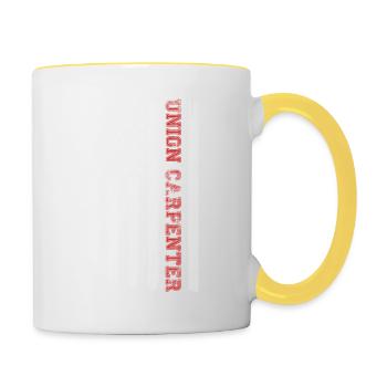 Vintage American USA Flagge Union Tischler Humor - Tasse zweifarbig - Weiß/Gelb - Rechts