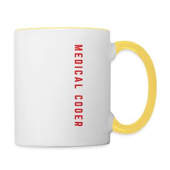 Medical Coder Medical Biller Billing ICD American - Tasse zweifarbig - Weiß/Gelb - Rechts