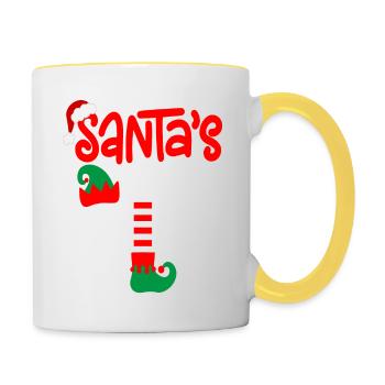 Le plus bon elfe du Père Noël - Mug contrasté - blanc/jaune - Droite