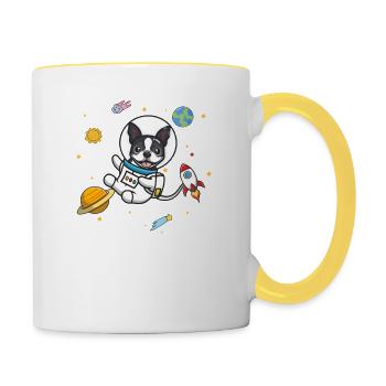 Boston Terrier - Contrasting Mug - white/yellow - Right