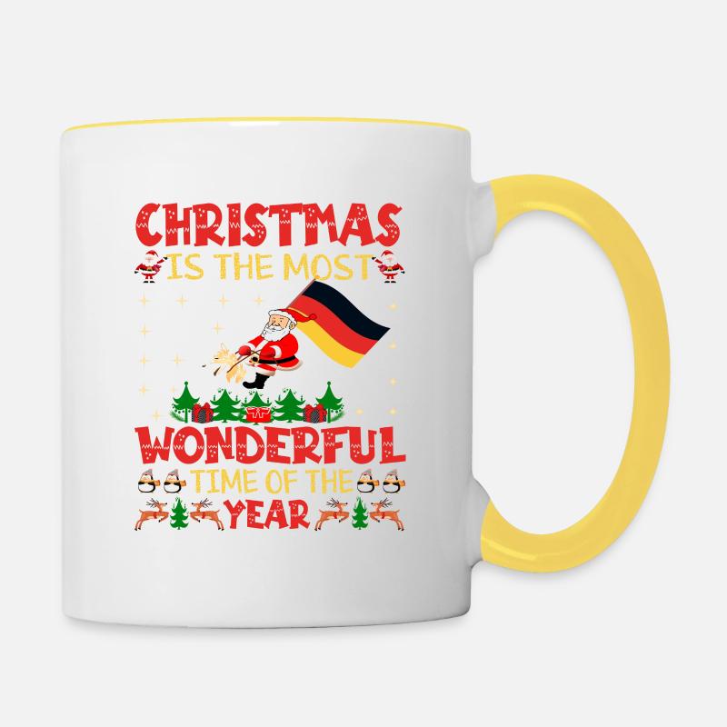 Noël est le plus beau tome de l’année - Mug contrasté - blanc/jaune