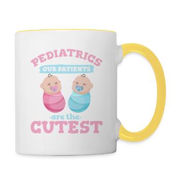 Pediatrician Pediatric Nurse Our Patients Are The - Contrasting Mug - white/yellow - Right