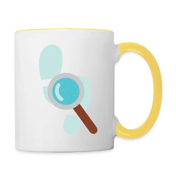 Détective Loupe Détective Privé Expert Graphique - Mug contrasté - blanc/jaune - Droite