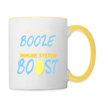 Say No To Booze Yes To Immune System Boost Immune - Contrasting Mug - white/yellow - Right