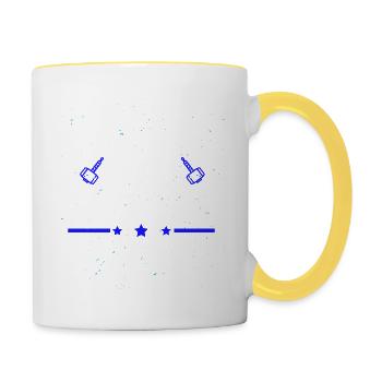 T-shirt adopté - Mug contrasté - blanc/jaune - Droite