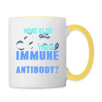Who Else Loves Their Immune System Antibody? Funny - Contrasting Mug - white/yellow - Right