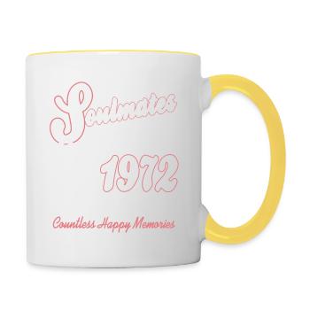 Soulmates Married Since 1972 Countless Memories - Tasse zweifarbig - Weiß/Gelb - Rechts