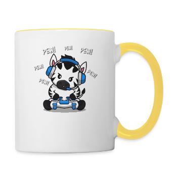 Zebra - Tasse zweifarbig - Weiß/Gelb - Rechts