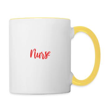 Hospice Nurse Cute Heart Hospice Staff Vintage Only - Contrasting Mug - white/yellow - Right