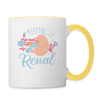 Technicienne en dialyse Infirmière en néphrologie rénale Keepin - Mug contrasté - blanc/jaune - Droite